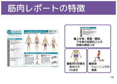 筋肉レポートの特徴