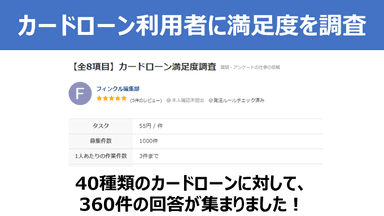 カードローン利用者に満足度を定量調査