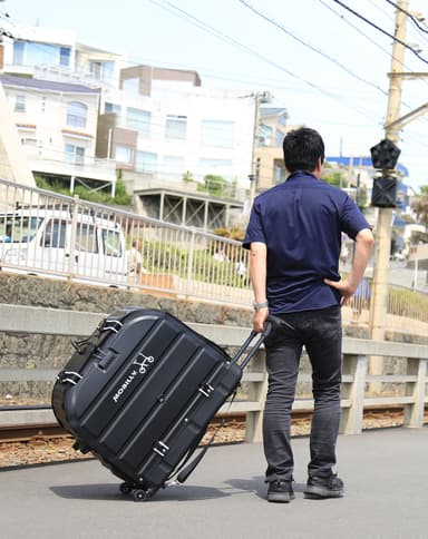 旅に出よう！輪行セット(電動)TPU樹脂　折りたためるサイクルキャリーケース(1)