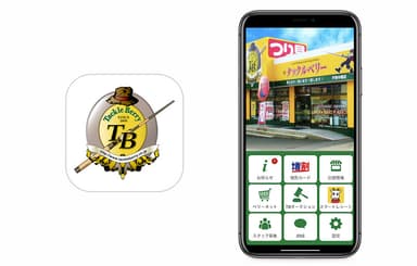 図1　『タックルベリーモバイル会員』　アイコンとトップ画面