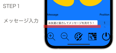 1) メッセージ入力