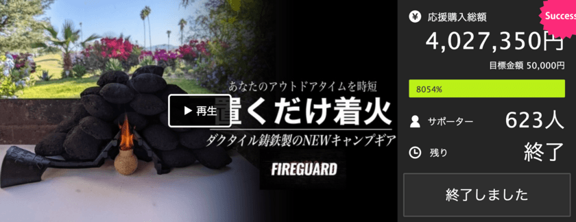 アウトドアで役立つ放置するだけで着火するNEWギア
『Fire Guard』が好評につき第二弾販売開始！
～クラウドファンディングサイトMachi-yaにて8月11日より販売～