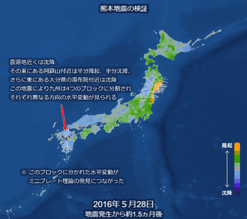 地震予測のJESEAが熊本地震前後の地殻変動をあらたに解析！
今だけ無料で公開中　
～熊本地震前の日本の動きを見える化！～