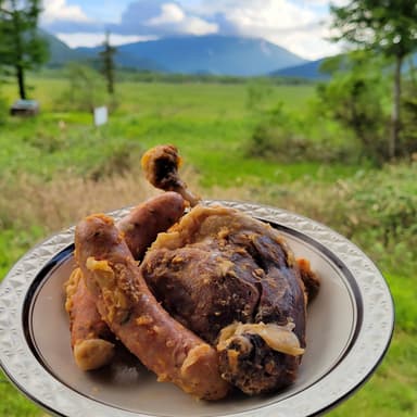 骨付き鴨肉  カスレ