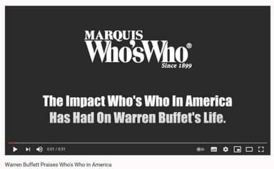 Warren Buffett氏の喜びの“Albert Nelson Marquis Award”受賞会見