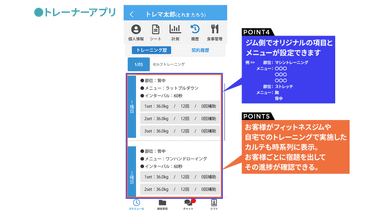 トレーナーアプリでトレーニングの一括管理