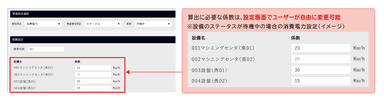 算出に必要な係数の設定も簡単