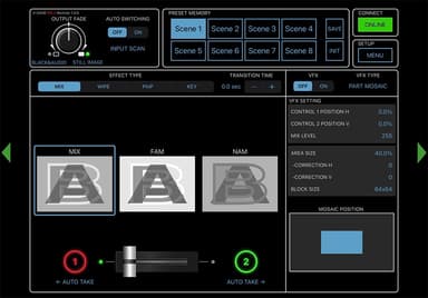 「V-02HD MK II Remote」　画面イメージ