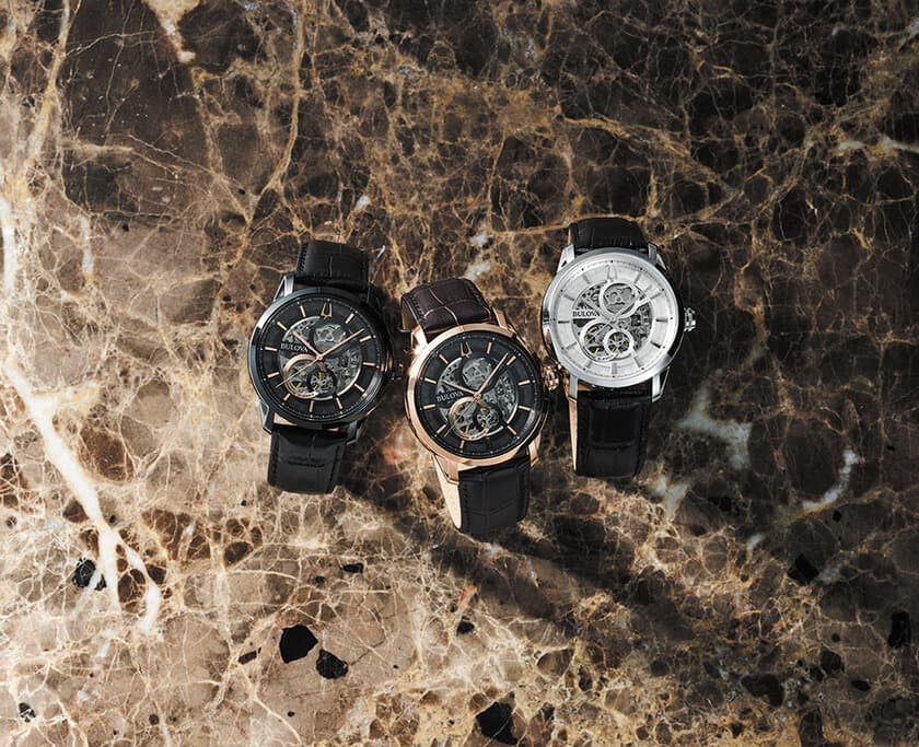 BULOVA(ブローバ)　クラシックコレクション　
大胆なスケルトン仕様のオートマチックモデルが3型登場　
2021年10月下旬発売予定