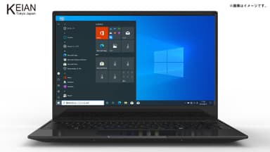 M.2 SSD増設スロット搭載14型Windows 10 ProノートPC「KZG14X128BK」正面イメージ