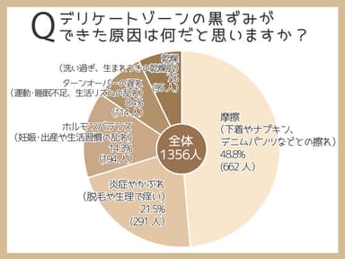 デリケートゾーンが黒ずみの原因1位は「摩擦」、2位は「炎症やかぶれ」