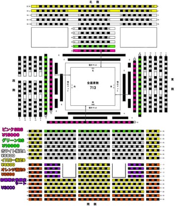 チケット座席表(席の指定はできません。あらかじめご了承ください。)
