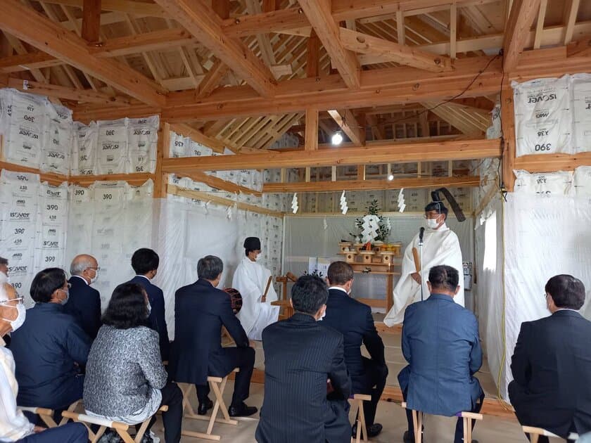 東日本大震災から10年　
福島県双葉郡楢葉町鎮座「清(せいの)神社」上棟祭を実施