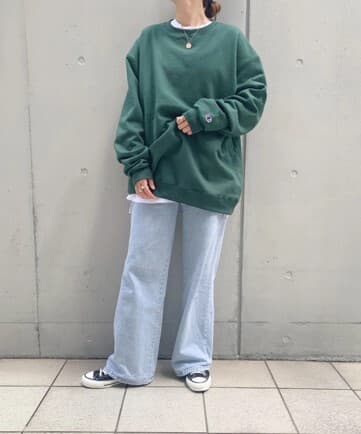 ［pochico］Champion クルーネック 裏起毛 スウェット