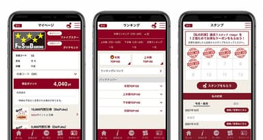 図2 マイページ／ランキング／スタンプ(パート／アルバイト用)画面ショット