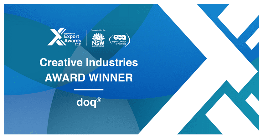 シドニーの日系マーケティングエージェンシーdoq(R)　
2021 Premier's NSW Export Awards 
クリエイティブ部門の最優秀企業に選出