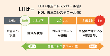 ＜LH比数値と血管内の状態＞