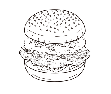 ハンバーガーイメージイラスト