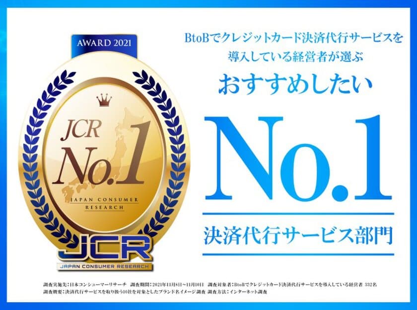 ゼウスのBtoB専用クレジット決済サービス「Bizクレカ」が、
BtoBでクレジットカード決済を導入している企業が選ぶ
「おすすめしたい決済代行サービス」第1位に選出