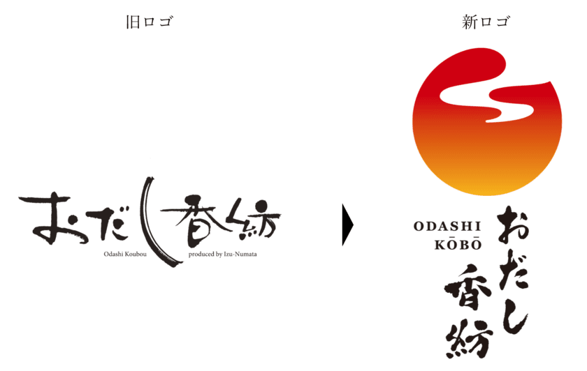 出汁の品揃え80種類達成を記念し、出汁専門店「おだし香紡」が
2021年12月4日よりロゴマークをリニューアル！