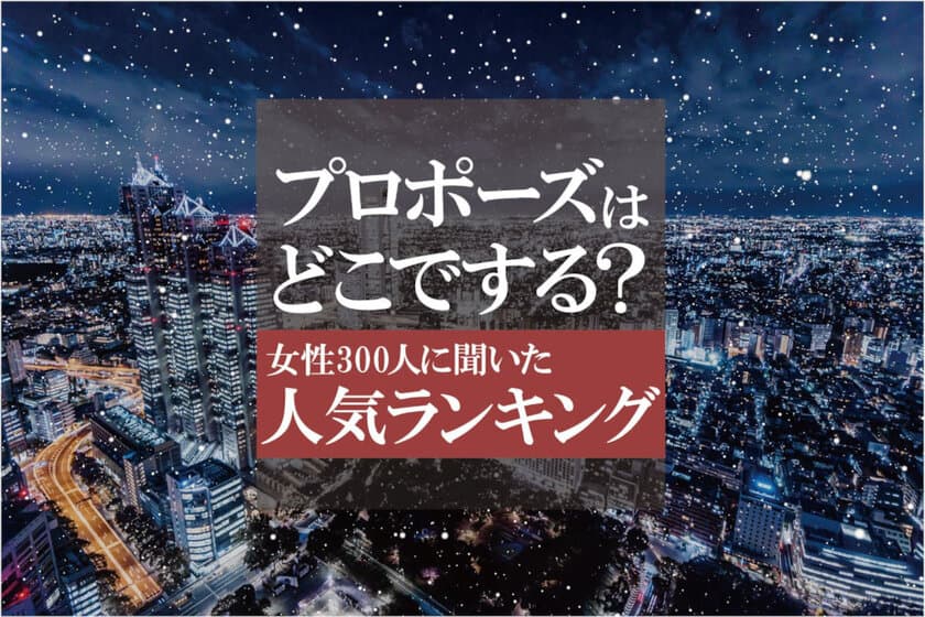 プロポーズの場所人気ランキング＆シチュエーション1位は？
独身女性300人にアンケート調査を実施