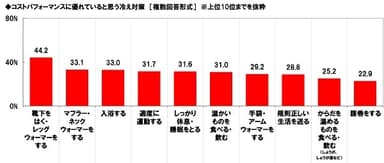 コストパフォーマンスに優れていると思う冷え対策