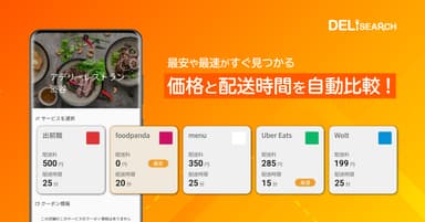 特徴1：価格と配送時間を自動比較