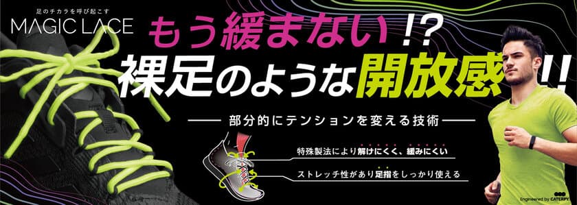 “足の力を呼び起こす”ほどけにくい次世代の
高機能スポーツ用靴紐「MAGIC LACE」を
2021年12月中旬に発売