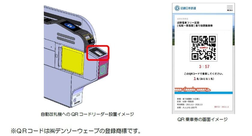 ２０２２年春より自動改札機にQRコードリーダーを設置し、
ＱＲコードを活用した便利でお得なデジタル乗車券の発売を開始します