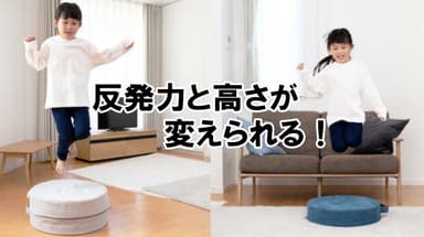 反発力と高さが変わる