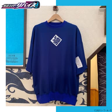 リブ付きドロップドTシャツ ブルーA