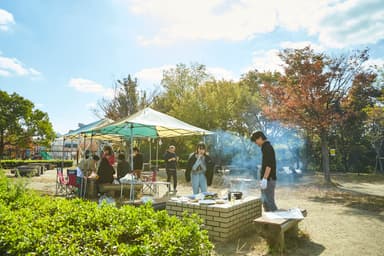 屋外で開放感溢れるBBQ！