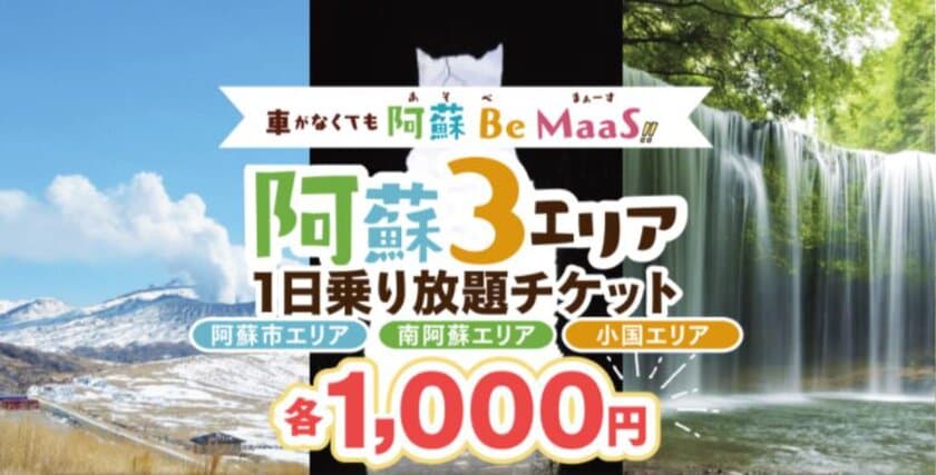 阿蘇市・南阿蘇・小国で12月11日から、観光地の移動ニーズに対し
最適な移動手段を提供する実証実験を開始！