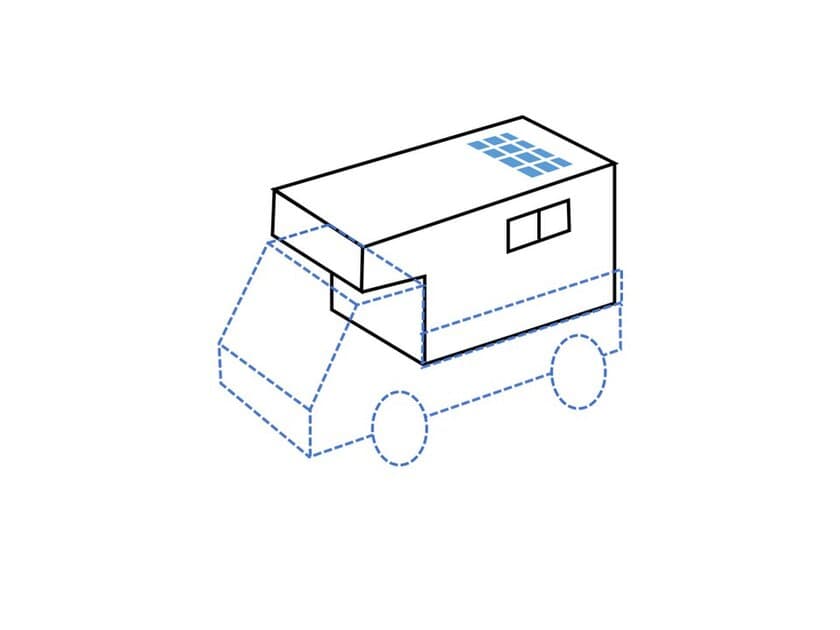 『災害避難対応ワンルームカーの新仕様 Cタイプ』を発表　
～軽トラックの荷台内に収まるキャビン本体は、99万円から～