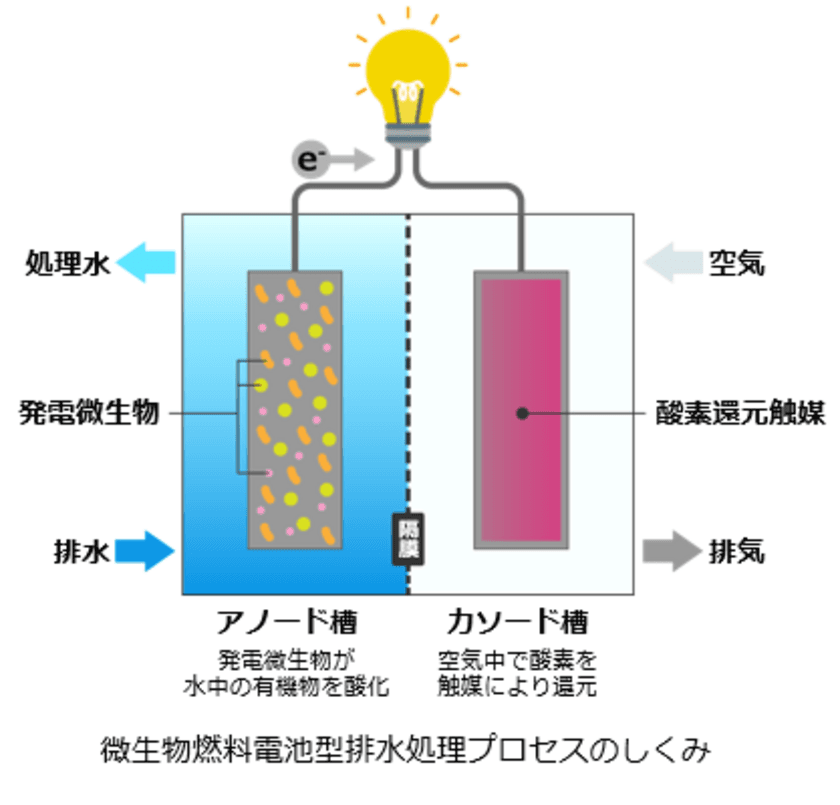 「微生物燃料電池」を用いた排水処理の実現に向け、
微生物発電セルのスケールアップに成功