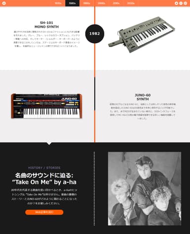 創業50年記念特設ウェブサイト『Roland at 50』ページ・イメージ