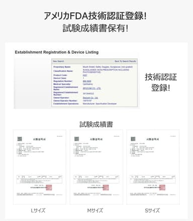 アメリカFDA機能性認証登録