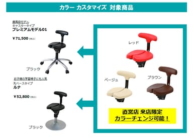 カラーカスタマイズ対象商品