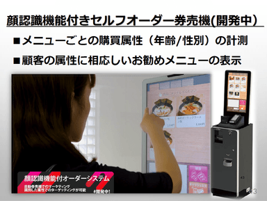 顔認識機能付オーダー券売機