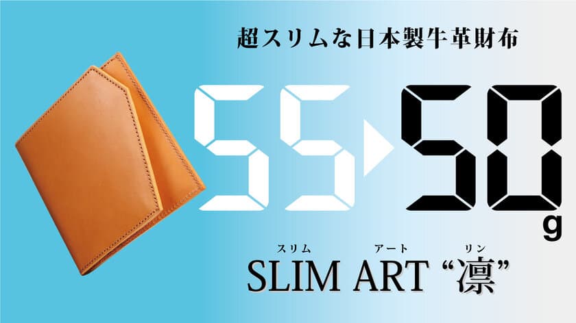 Makuakeで目標達成の牛革財布「SLIM ART“凛”」が、
一段の軽量化に成功！