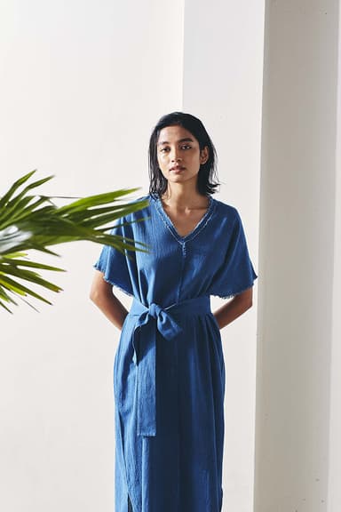 kaftan dress indigo blue(indigo)