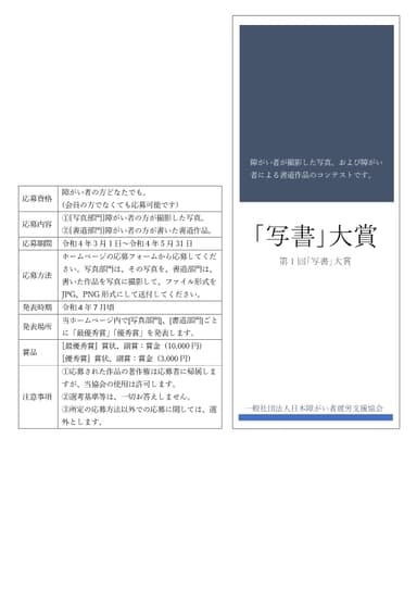 「写書」大賞ちらし