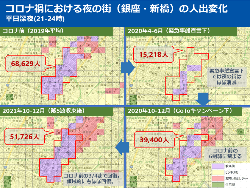 コロナ前に戻りつつある人流をマップ上で商圏分析に活用　
「あさひる統計」が3月15日アップデート