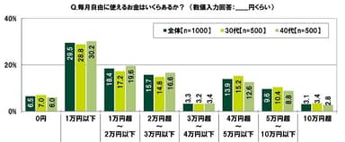 毎月自由に使えるお金はいくらあるか？