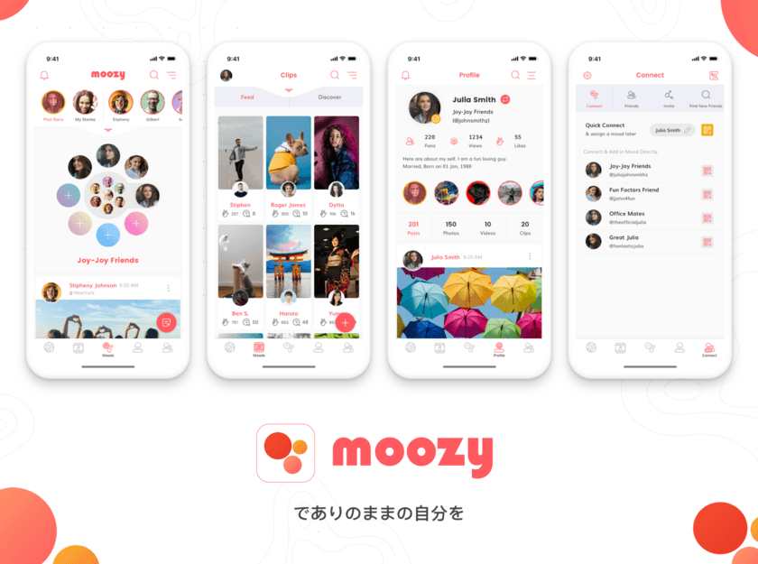 新時代のソーシャルメディア「Moozy」が
3月にオフィシャルリリース！
気分に応じて発信方法や内容の使い分けが自由にできる