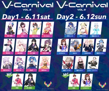 『V-Carnival VOL.2』出演アーティスト