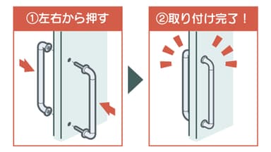 簡単ワンタッチ取り付けの手順