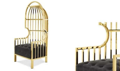 EICHHOLTZ_Chair Bora Bora gold finish black velvet