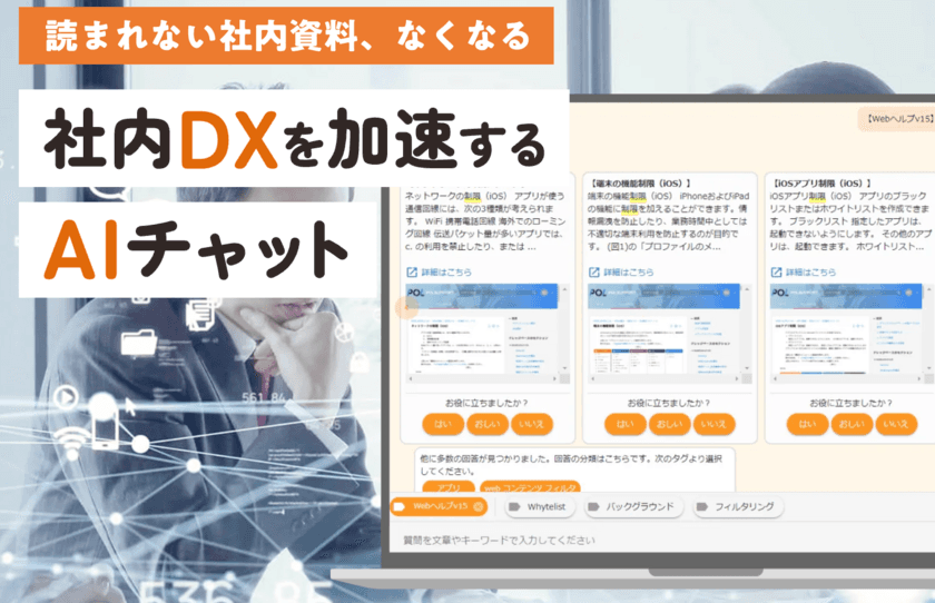 読まれない社内資料をなくしDXを加速する
「amie(AIチャットボットサービス)」
バージョン3.0をリリース開始