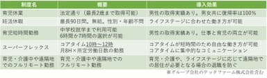 テックファームホールディングスの多様な働き方を支える主な制度